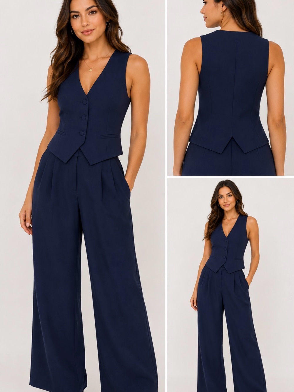 NWT Marciano by GUESS Jacqueline Vest Galaxy Blue Tailored Button Front US 2